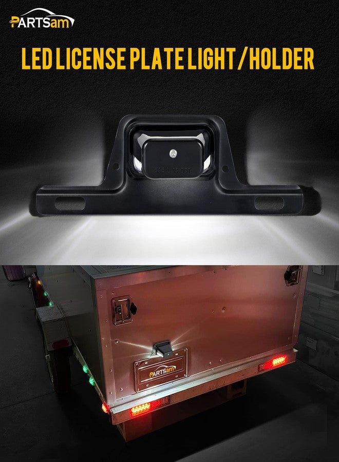 Partsam LED License Plate Light Waterproof 12V DC License Tag Light with Holder Drainage Hole Steel Bracket Mount ABS Housing PC Lens for Trailer Truck Pickup UTV ATV RV Boat 12V DOT Compliant - Image 2